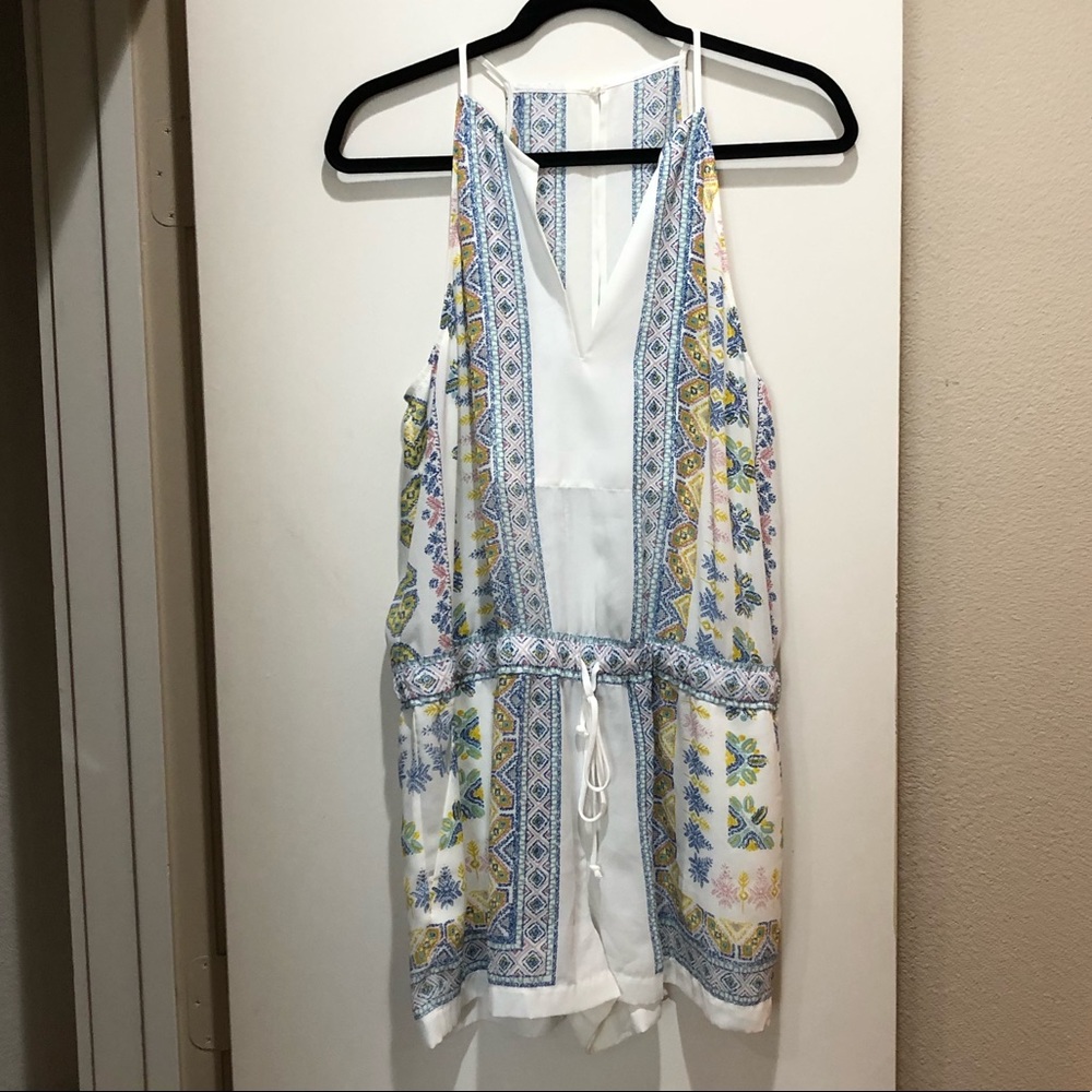 BCBG White Paisley Handkerchief Romper